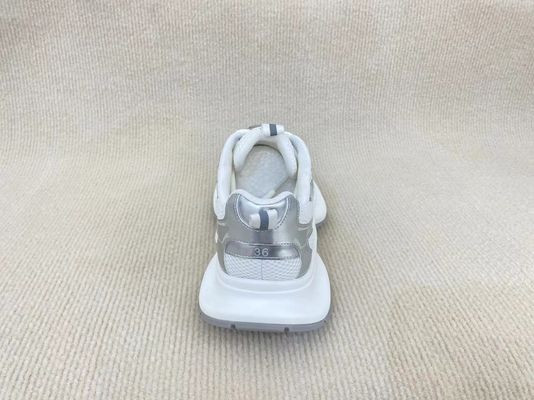 Women white comfort sport shoes with mesh upper breathable and anti slip
