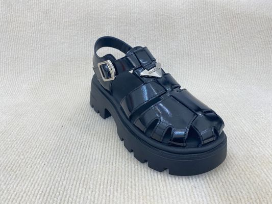 kwaliteit TPR Zilveren platformsandalen voor vrouwen met dikke zolen en hoofdbedekking fabriek