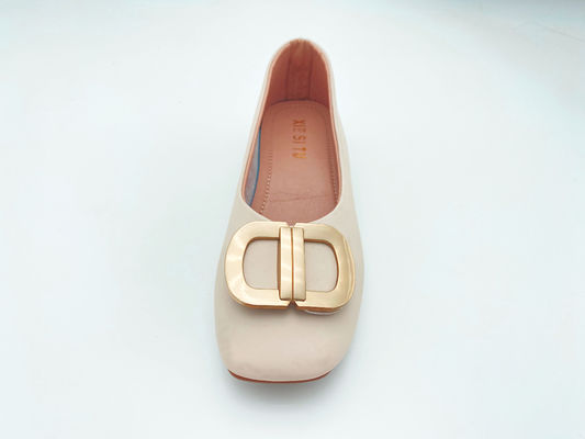 Vrouwen, witte comfortloafers met lage hakken, van echt leer